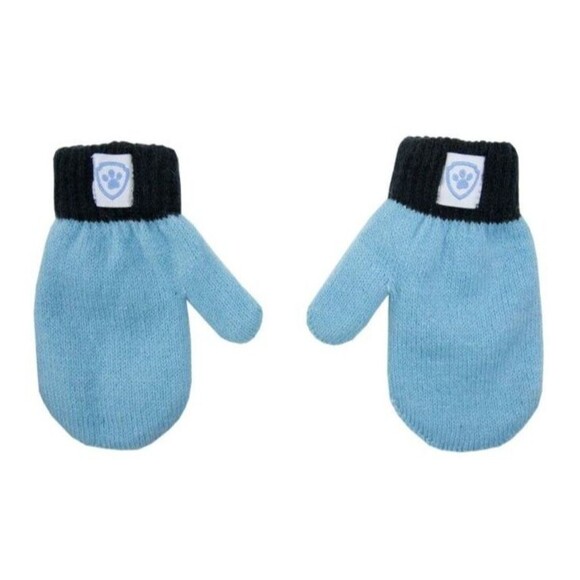 Nickelodeon Paw Patrol Cuffed Beanie Hat & Mittens Set  Toddler 2T-5T  NWT  Blue - Picture 3 of 4